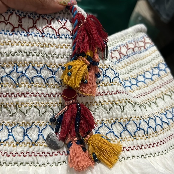 NWOT 0044 ZARA WOMAN SKIRT WITH CONTRAST WITH EMBROIDERY SZ S 5107/248 sz M NEW - Picture 4 of 6